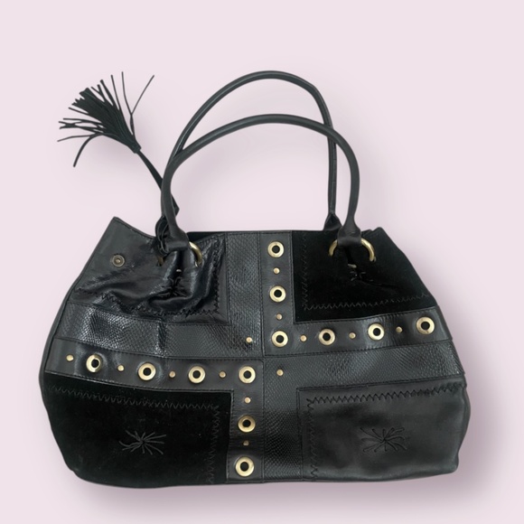 Leather Boho Classy Shoulder Hipster Artsy Chic Sleek Metal Hip Rock Purse Bag - Picture 1 of 6
